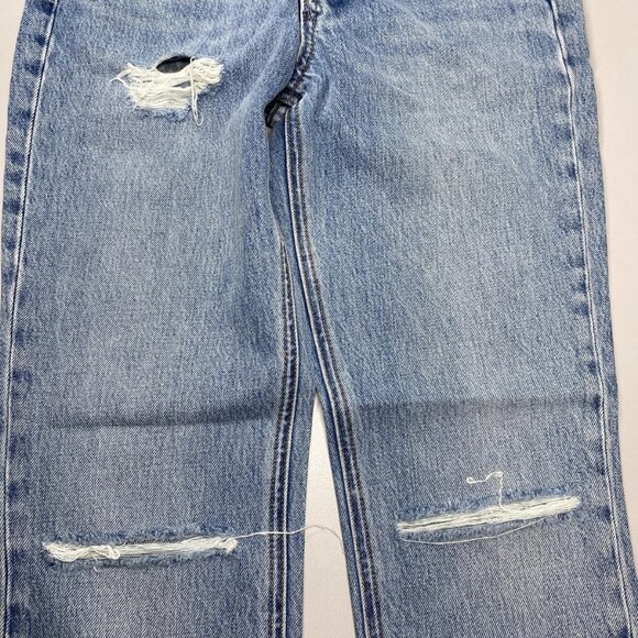 GRLFRND Women's Karolina High Rise Straight Crop Jeans Blue Size 23 Fray Hem - Picture 2 of 10